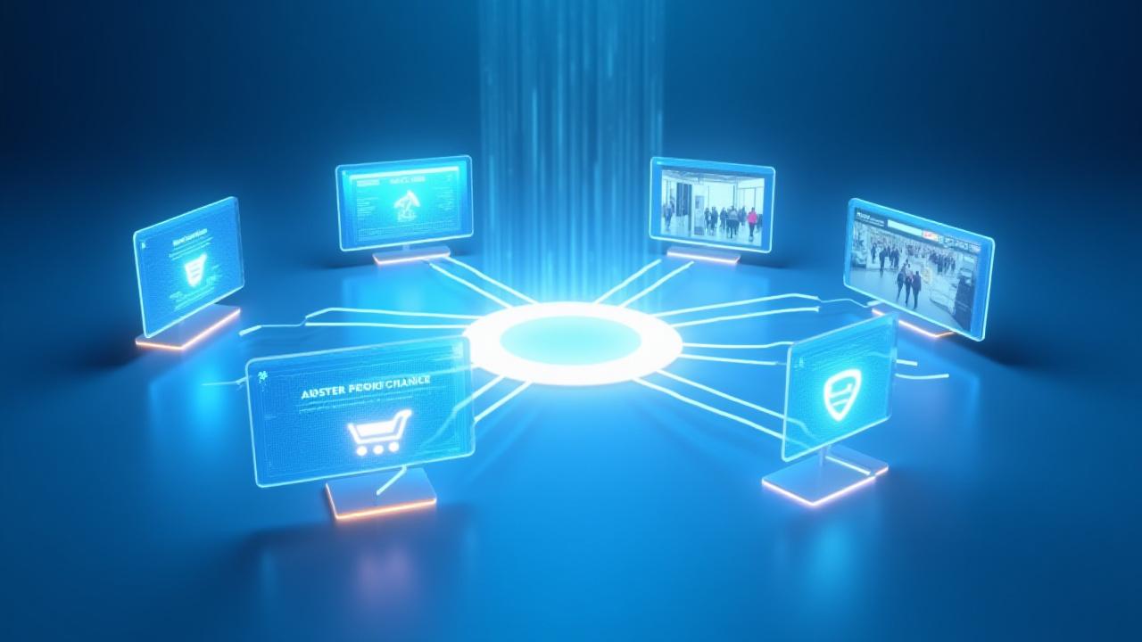 Visuele representatie van een naadloze omnichannel ervaring met diverse kanalen die samenkomen.